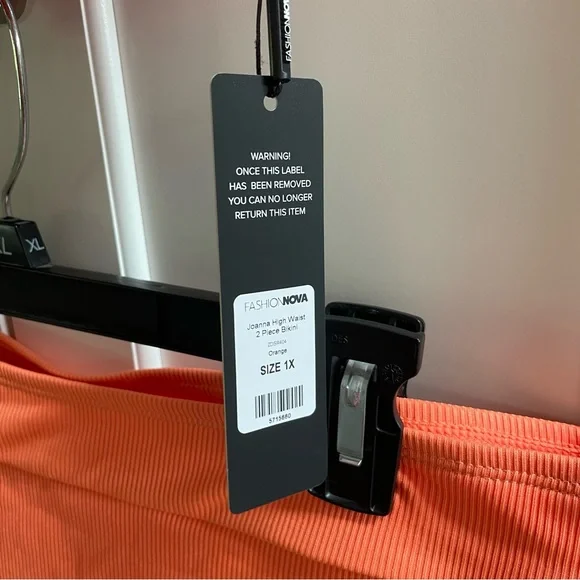 NWT Orange High Waisted Bathing Suit - Picture 8 of 8